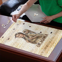 Sacagawea Native American Puzzle River Journey Scene Inspirational Quote Lead with Your Heart - Wonder Print Shop