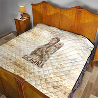 Sacagawea Native American Quilt River Journey Scene Inspirational Quote Lead with Your Heart - Wonder Print Shop