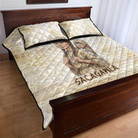 Sacagawea Native American Quilt Bed Set River Journey Scene Inspirational Quote Lead with Your Heart - Wonder Print Shop