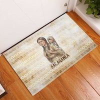 Sacagawea Native American Rubber Doormat River Journey Scene Inspirational Quote Lead with Your Heart - Wonder Print Shop