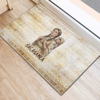 Sacagawea Native American Rubber Doormat River Journey Scene Inspirational Quote Lead with Your Heart - Wonder Print Shop