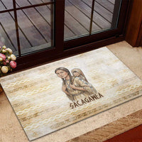 Sacagawea Native American Rubber Doormat River Journey Scene Inspirational Quote Lead with Your Heart - Wonder Print Shop