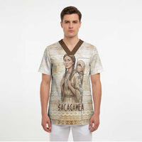 Sacagawea Native American Scrub Top River Journey Scene Inspirational Quote Lead with Your Heart - Wonder Print Shop