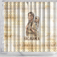 Sacagawea Native American Shower Curtain River Journey Scene Inspirational Quote Lead with Your Heart - Wonder Print Shop