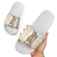 Sacagawea Native American Slide Sandals River Journey Scene Inspirational Quote Lead with Your Heart - Wonder Print Shop