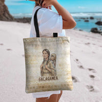 Sacagawea Native American Tote Bag River Journey Scene Inspirational Quote Lead with Your Heart - Wonder Print Shop
