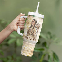 Sacagawea Native American Tumbler With Handle River Journey Scene Inspirational Quote Lead with Your Heart - Wonder Print Shop