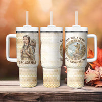 Sacagawea Native American Tumbler With Handle River Journey Scene Inspirational Quote Lead with Your Heart - Wonder Print Shop