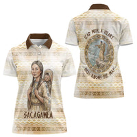 Sacagawea Native American Women Polo Shirt River Journey Scene Inspirational Quote Lead with Your Heart - Wonder Print Shop