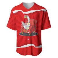 Silly Goose Baseball Jersey with Newspaper and Armchair Pattern