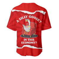 Silly Goose Baseball Jersey with Newspaper and Armchair Pattern