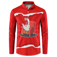 Silly Goose Button Sweatshirt with Newspaper and Armchair Pattern