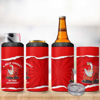 Silly Goose 4 in 1 Can Cooler Tumbler with Newspaper and Armchair Pattern