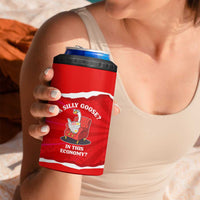 Silly Goose 4 in 1 Can Cooler Tumbler with Newspaper and Armchair Pattern