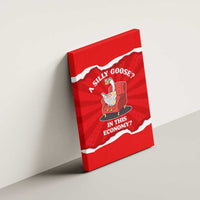Silly Goose Canvas Wall Art with Newspaper and Armchair Pattern