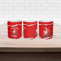 Silly Goose Ceramic Mug with Newspaper and Armchair Pattern