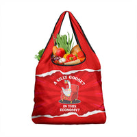 Silly Goose Grocery Bag with Newspaper and Armchair Pattern