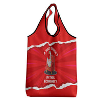 Silly Goose Grocery Bag with Newspaper and Armchair Pattern