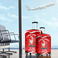 Silly Goose Luggage Cover with Newspaper and Armchair Pattern