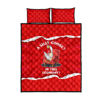 Silly Goose Quilt Bed Set with Newspaper and Armchair Pattern