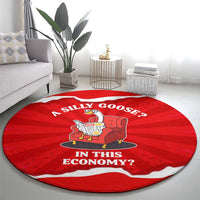 Silly Goose Round Carpet with Newspaper and Armchair Pattern