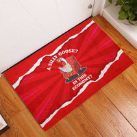 Silly Goose Rubber Doormat with Newspaper and Armchair Pattern