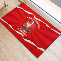 Silly Goose Rubber Doormat with Newspaper and Armchair Pattern