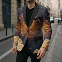 Grumpy Frog Blazer with Refuse to Study Quote and Starburst Pattern