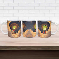 Grumpy Frog Ceramic Mug with Refuse to Study Quote and Starburst Pattern