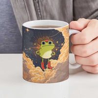 Grumpy Frog Ceramic Mug with Refuse to Study Quote and Starburst Pattern