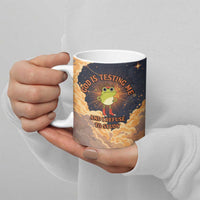 Grumpy Frog Ceramic Mug with Refuse to Study Quote and Starburst Pattern