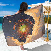 Grumpy Frog Sarong with Refuse to Study Quote and Starburst Pattern