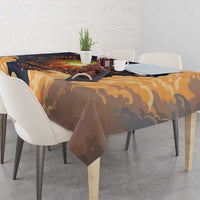 Grumpy Frog Tablecloth with Refuse to Study Quote and Starburst Pattern