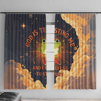 Grumpy Frog Window Curtain with Refuse to Study Quote and Starburst Pattern