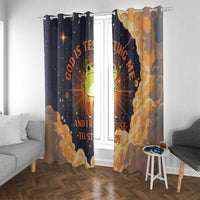 Grumpy Frog Window Curtain with Refuse to Study Quote and Starburst Pattern