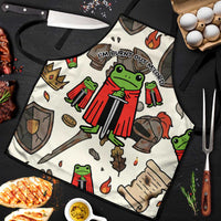 Funny Cartoon Knight Frog Apron Medieval Mood Meme