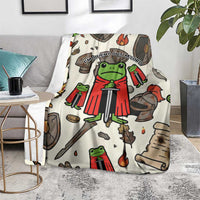 Funny Cartoon Knight Frog Blanket Medieval Mood Meme