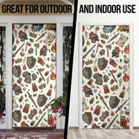 Funny Cartoon Knight Frog Door Cover Medieval Mood Meme