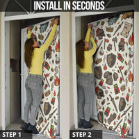 Funny Cartoon Knight Frog Door Cover Medieval Mood Meme