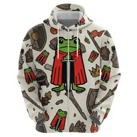Funny Cartoon Knight Frog Hoodie Medieval Mood Meme