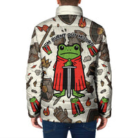 Funny Cartoon Knight Frog Padded Jacket Medieval Mood Meme