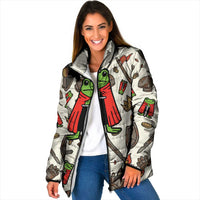 Funny Cartoon Knight Frog Padded Jacket Medieval Mood Meme