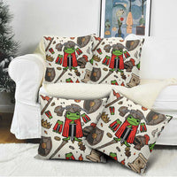 Funny Cartoon Knight Frog Pillow Cover Medieval Mood Meme
