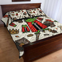 Funny Cartoon Knight Frog Quilt Bed Set Medieval Mood Meme