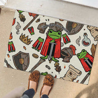 Funny Cartoon Knight Frog Rubber Doormat Medieval Mood Meme