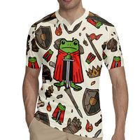 Funny Cartoon Knight Frog Rugby Jersey Medieval Mood Meme
