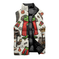 Funny Cartoon Knight Frog Sleeveless Puffer Jacket Medieval Mood Meme