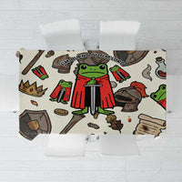 Funny Cartoon Knight Frog Tablecloth Medieval Mood Meme
