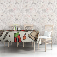 Funny Cartoon Knight Frog Tablecloth Medieval Mood Meme