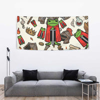 Funny Cartoon Knight Frog Tapestry Medieval Mood Meme